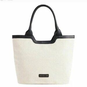 Rachel Zoe Canvas Tote Bag Neutral Black Purse Curateur Bag